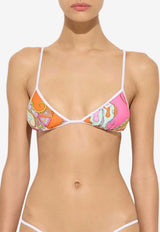 Orchidee Print Triangle Bikini Top