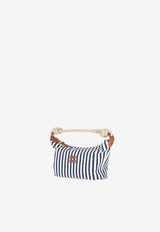 Miu Miu Striped Canvas Shoulder Bag Blue 5BC196VILO2I0G_F0B9P