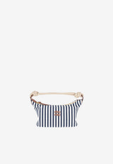 Miu Miu Striped Canvas Shoulder Bag Blue 5BC196VILO2I0G_F0B9P