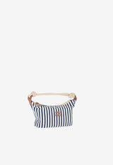 Miu Miu Striped Canvas Shoulder Bag Blue 5BC196VILO2I0G_F0B9P