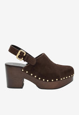 Chloé Jeannette 80 Suede Clogs Brown CH26U10VRY/T_CHLOE-27Z