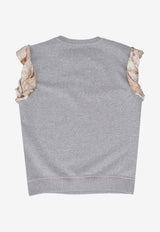 Maison Margiela Floral Print Cap-Sleeved Top Gray S29GU0087S25505_858M