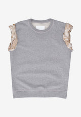 Maison Margiela Floral Print Cap-Sleeved Top Gray S29GU0087S25505_858M