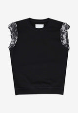 Maison Margiela Floral Print Cap-Sleeved Top Black S29GU0087S25505_900