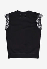 Maison Margiela Floral Print Cap-Sleeved Top Black S29GU0087S25505_900