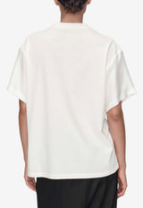 Maison Margiela Painted Flower V-neck T-shirt Off-white S29GC0317S24575_101