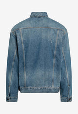 Carhartt Wip Helston Paint-Splatter Denim Jacket Blue I033352DE/T_CARH-O1EJ