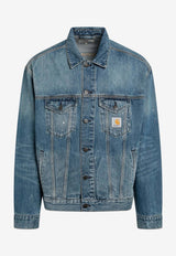 Carhartt Wip Helston Paint-Splatter Denim Jacket Blue I033352DE/T_CARH-O1EJ