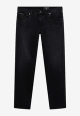 Dolce & Gabbana Logo Plaque Straight-Leg Jeans Black GY07CDG8OX1/T_DOLCE-S9001