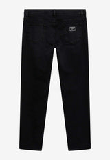 Dolce & Gabbana Logo Plaque Straight-Leg Jeans Black GY07CDG8OX1/T_DOLCE-S9001