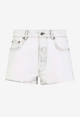 Bleached Denim Mini Shorts