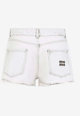 Bleached Denim Mini Shorts