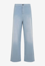 Flared-Leg Pants with Embroidered-Logo
