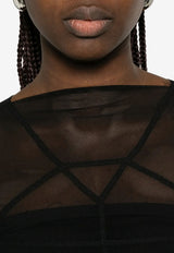 Rick Owens Temple Long-Sleeved Sheer Gown Black RO01F6589TUS_09