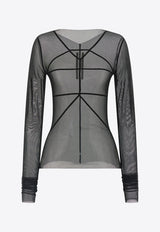 Rick Owens Temple Long-Sleeved Sheer Top Black RO01F6277TUS_09
