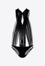 Rick Owens Temple Miani Tulle Bodysuit Top Black RO01F6150TUS_09