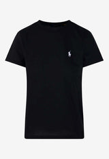 Ralph Lauren Embroidered Logo V-neck T-shirt Black 211B14611009_001
