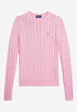 Ralph Lauren Cable Knit Logo Sweater Pink 211971869010_650