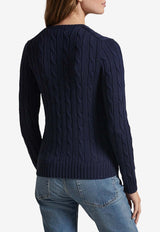 Ralph Lauren Cable Knit V-neck Sweater Navy 211971870004_400