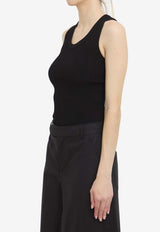 Alaïa Rib Knit Tank Top Black AA9B0353K017A--995