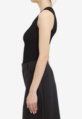 Alaïa Rib Knit Tank Top Black AA9B0353K017A--995