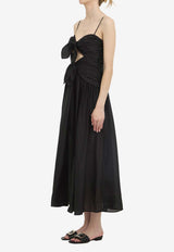 Zimmermann Aster Silk Midi Dress Black 9037DSS261--BLK
