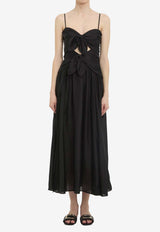 Zimmermann Aster Silk Midi Dress Black 9037DSS261--BLK