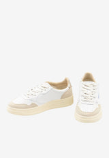 Autry Medalist Leather and Suede Sneakers White AULW-LS-75