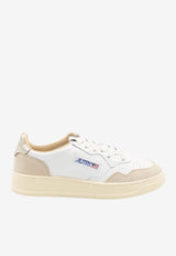 Autry Medalist Leather and Suede Sneakers White AULW-LS-75