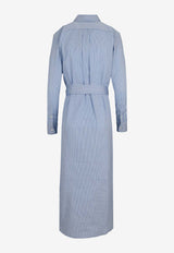 Ralph Lauren Belted Striped Midi Shirt Dress Light Blue 211A96362001_400