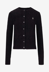 Ralph Lauren Cable Knit Logo Cardigan Black 211971868016_001