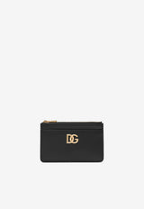 Dolce & Gabbana DG Logo Leather Zip Cardholder Black BI1261A3P00/T_DOLCE-80999