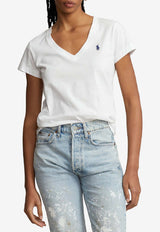 Ralph Lauren V-neck Logo T-shirt White 211B14611007_100
