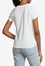 Ralph Lauren V-neck Logo T-shirt White 211B14611007_100