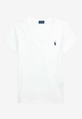Ralph Lauren V-neck Logo T-shirt White 211B14611007_100