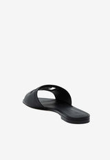 Dolce & Gabbana DG Logo Leather Slides Black CQ0436AY329/T_DOLCE-80999