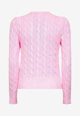 Ralph Lauren Cable Knit Logo Cardigan Pink 211971868010_650