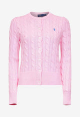 Ralph Lauren Cable Knit Logo Cardigan Pink 211971868010_650