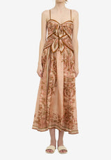 Zimmermann Aster Floral Silk Midi Dress Multicolor 8062DSS261--PPSFL
