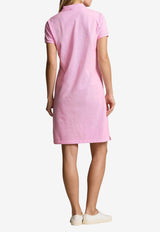 Ralph Lauren Logo Embroidered Mini Polo T-shirt Dress Pink 211799490012_650