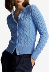 Ralph Lauren Cable Knit Logo Cardigan Light Blue 211971868009_400
