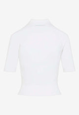 Cropped Knit Polo T-shirt
