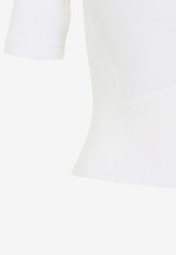 Cropped Knit Polo T-shirt