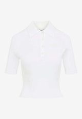 Cropped Knit Polo T-shirt