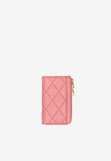 Saint Laurent Cassandre Bijou Leather Zip Cardholder Pink 862430AAANG_5478