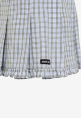 Checked Ruffled Mini Skirt