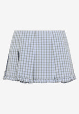 Checked Ruffled Mini Skirt