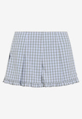 Checked Ruffled Mini Skirt