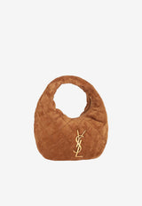 Saint Laurent Baby Icarino Quilted Suede Hobo Bag Caramel 8516891U807_2916