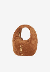 Saint Laurent Baby Icarino Quilted Suede Hobo Bag Caramel 8516891U807_2916